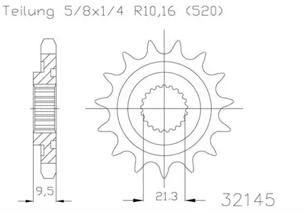 Передняя звезда 13 зуб. Esjot 50-32145-13 аналог JTF284SC.13