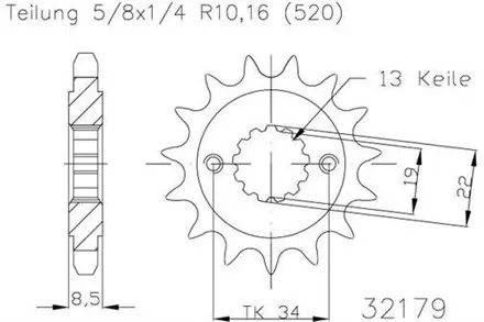 Передняя звезда 15 зуб. Esjot 50-32179-15 аналогJTF1908.15