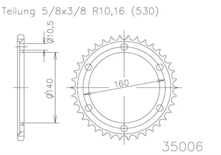 Задняя звезда 44 зуб. Esjot 50-35006-44 аналог JTR502.44
