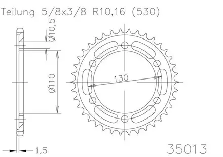 Задняя звезда 39 зуб. Esjot 50-35013-39 аналог JTR479.39