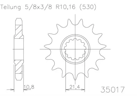 Передняя звезда 17 зуб. Esjot 50-35017-17 аналог JTF580.17