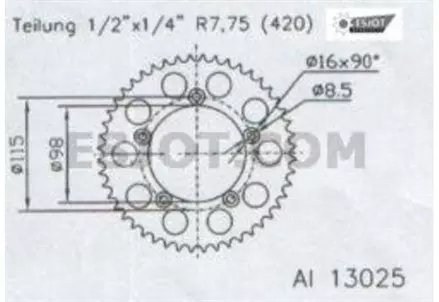Задняя звезда 47 зуб. Esjot 51-13025-47 аналог JTA894.47