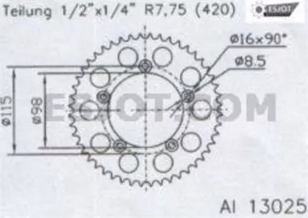 Задняя звезда 48 зуб. Esjot 51-13025-48 аналог JTA894.48