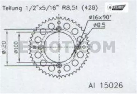 Задняя звезда 51 зуб. Esjot 51-15026-51 аналог JTA798.51