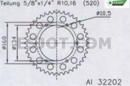 Задняя звезда 45 зуб. Esjot 51-32202-45 аналог JTR1306.45