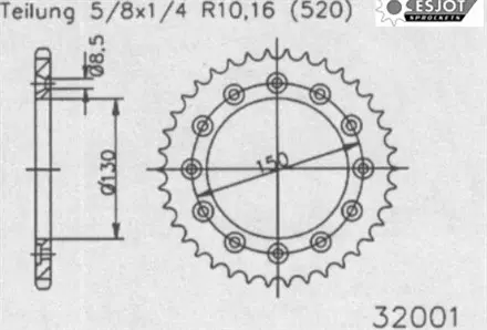 Задняя звезда 51 зуб. Esjot 53-32001-51 аналог JTR245/2.51