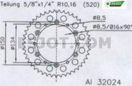 Задняя звезда 48 зуб. Esjot 53-32024-48BG аналог JTA460.48