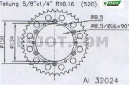 Задняя звезда 51 зуб. Esjot 53-32024-51 аналог JTA460.51