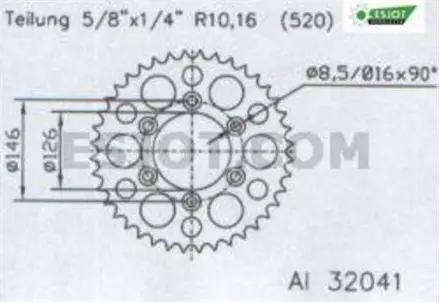 Задняя звезда 50 зуб. Esjot 53-32041-50BY аналог JTA808.50