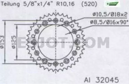 Задняя звезда 52 зуб. Esjot 53-32045-52 X-Wing алюминиевая аналог JTR301.52