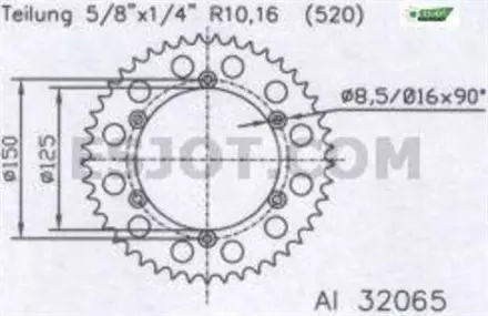 Задняя звезда 50 зуб. Esjot 53-32065-50BO X-Wing алюминиевая аналог JTA897.50