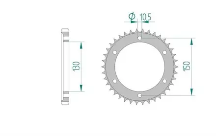 Звезда задняя AFAM 12802-46 для мотоциклов