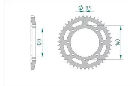 Звезда задняя AFAM 16501-43 для мотоциклов