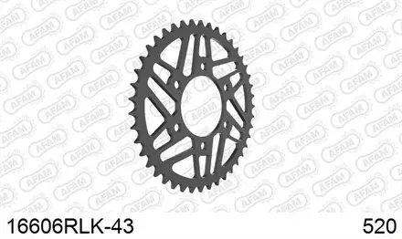 Звезда задняя AFAM 16606RLK-43 для мотоцикла