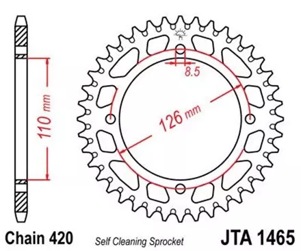 Звезда задняя JT JTA1465.47 для мотоциклов