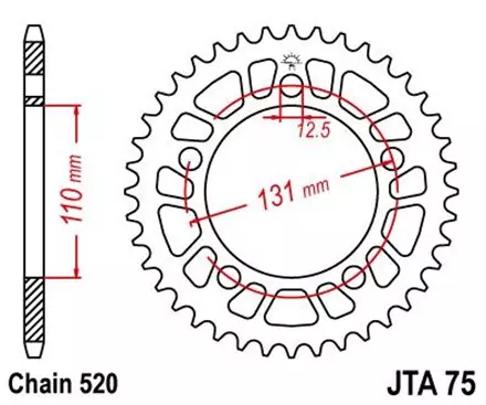 Звезда задняя JT JTA75.46 для мотоциклов