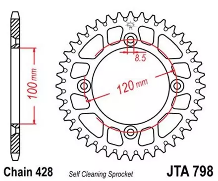 Звезда задняя JT JTA798.48 для мотоциклов