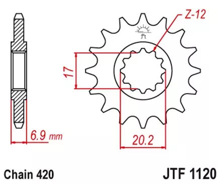 Звезда передняя JT JTF1120.13 для мотоциклов