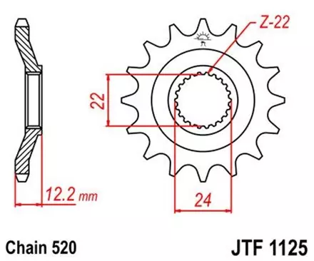 Звезда передняя JT JTF1125.16 для мотоциклов