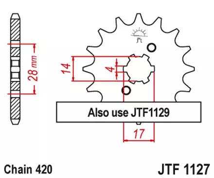 Звезда передняя JT JTF1127.13 для мотоциклов