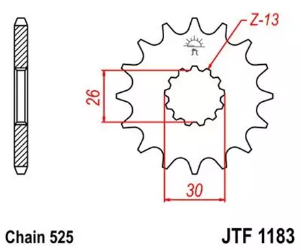 Звезда передняя JT JTF1183.17 для мотоциклов