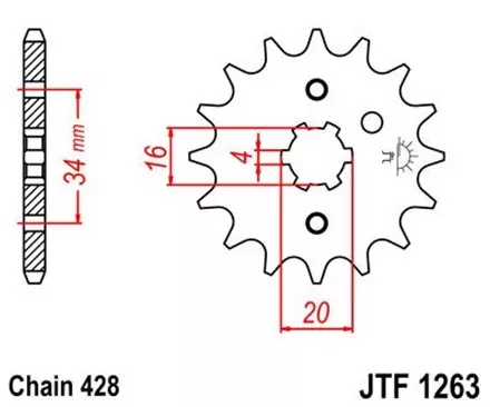 Звезда передняя JT JTF1263.12 для мотоциклов