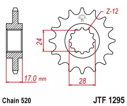 Звезда передняя JT JTF1295.13 для мотоциклов