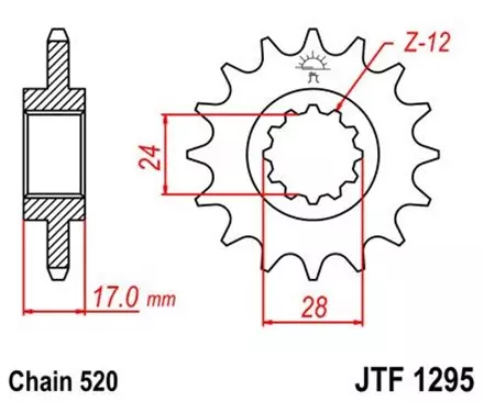 Звезда передняя JT JTF1295.15 для мотоциклов