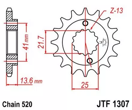 Звезда передняя JT JTF1307.15 для мотоциклов