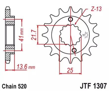 Звезда передняя JT JTF1307.15RB для мотоциклов