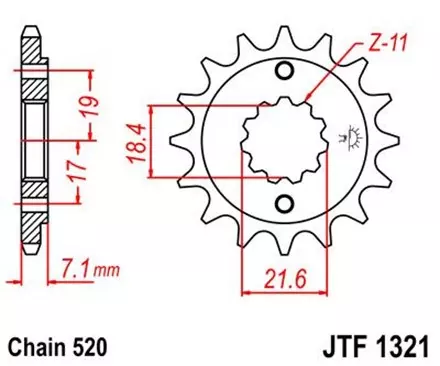 Звезда передняя JT JTF1321.12 для мотоциклов