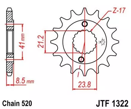 Звезда передняя JT JTF1322.15 для мотоциклов