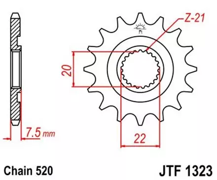 Звезда передняя JT JTF1323.12 для мотоциклов