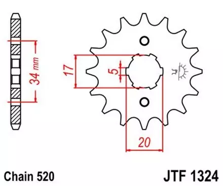 Звезда передняя JT JTF1324.13 для мотоциклов