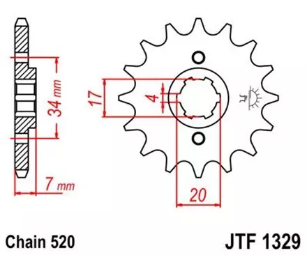 Звезда передняя JT JTF1329.13 для мотоциклов