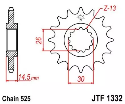 Звезда передняя JT JTF1332.14 для мотоциклов