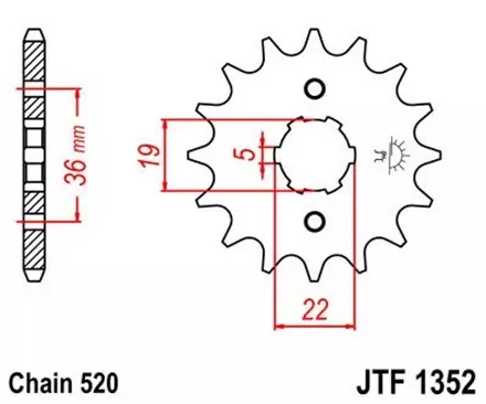 Звезда передняя JT JTF1352.13 для мотоциклов