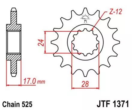 Звезда передняя JT JTF1371.14 для мотоциклов