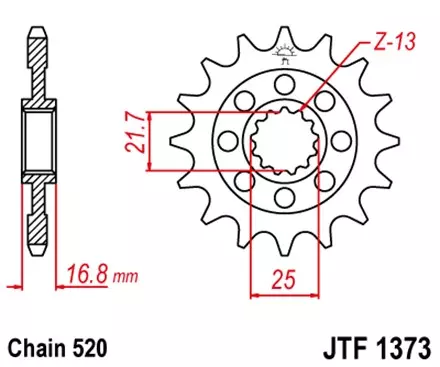 Звезда передняя JT JTF1373.16 для мотоциклов