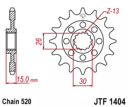 Звезда передняя JT JTF1404.15 для мотоциклов