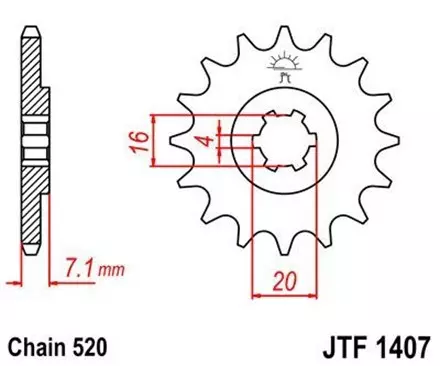 Звезда передняя JT JTF1407.10 для мотоциклов