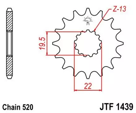 Звезда передняя JT JTF1439.11 для мотоциклов