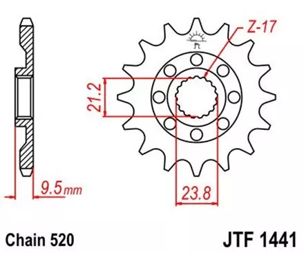 Звезда передняя JT JTF1441.15 для мотоциклов