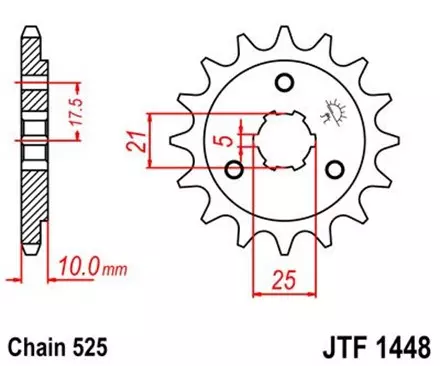 Звезда передняя JT JTF1448.14 для мотоциклов