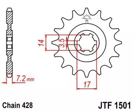 Звезда передняя JT JTF1501.12 для мотоциклов