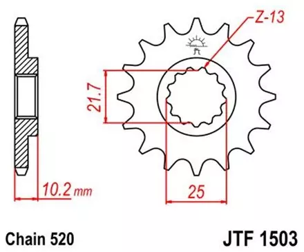 Звезда передняя JT JTF1503.13 для мотоциклов