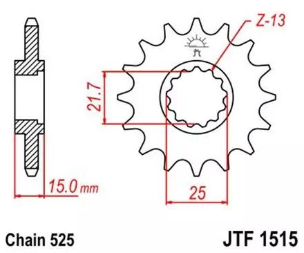 Звезда передняя JT JTF1515.15 для мотоциклов
