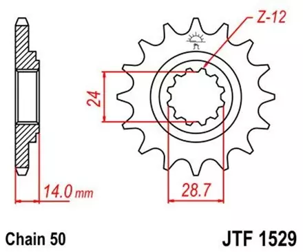 Звезда передняя JT JTF1529.17 для мотоциклов