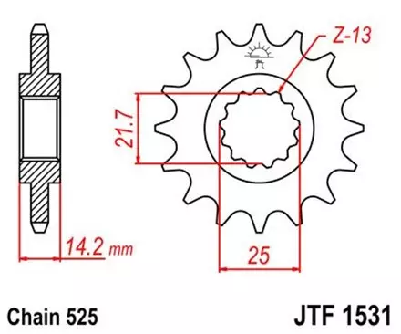 Звезда передняя JT JTF1531.15 для мотоциклов
