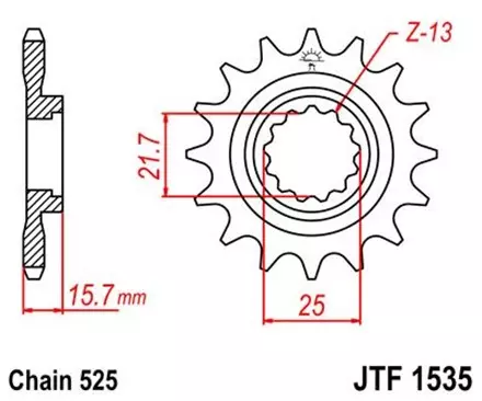 Звезда передняя JT JTF1535.15 для мотоциклов